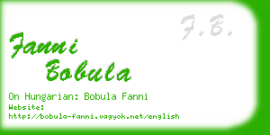 fanni bobula business card